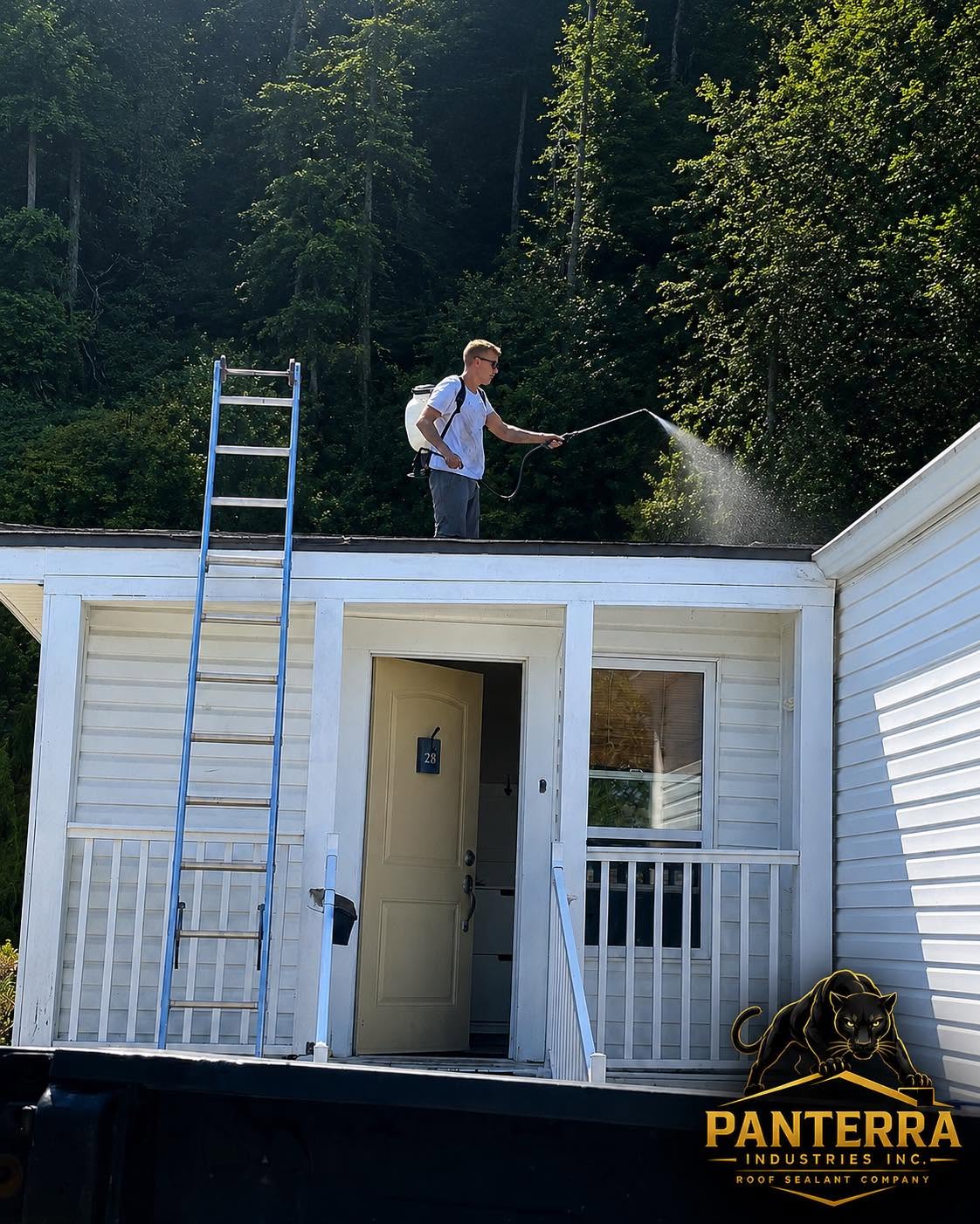 Panterra crew prepping a roof surface before sealing